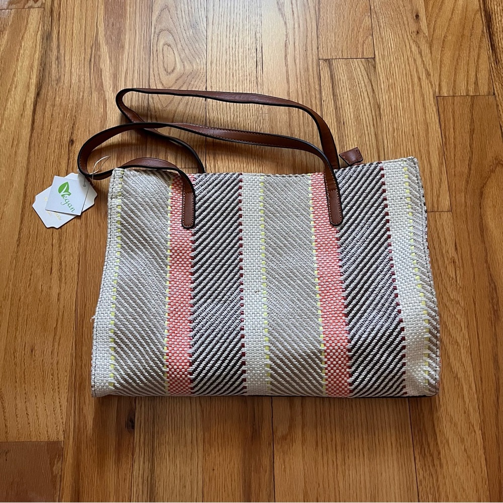 US0004-LP Multi-Color Printed Canvas 2-Way Large Tote